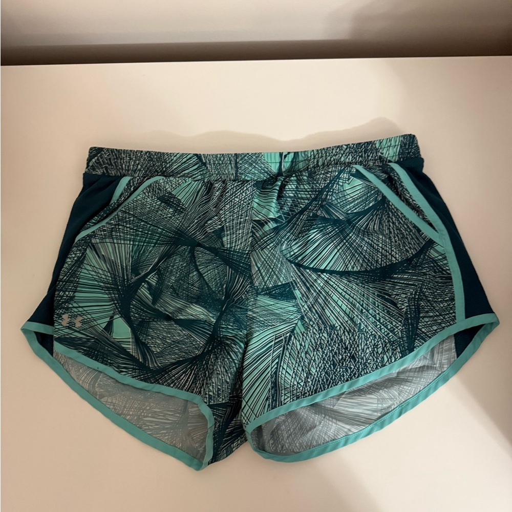 Under Armour Women's Teal and Black Athletic Shorts